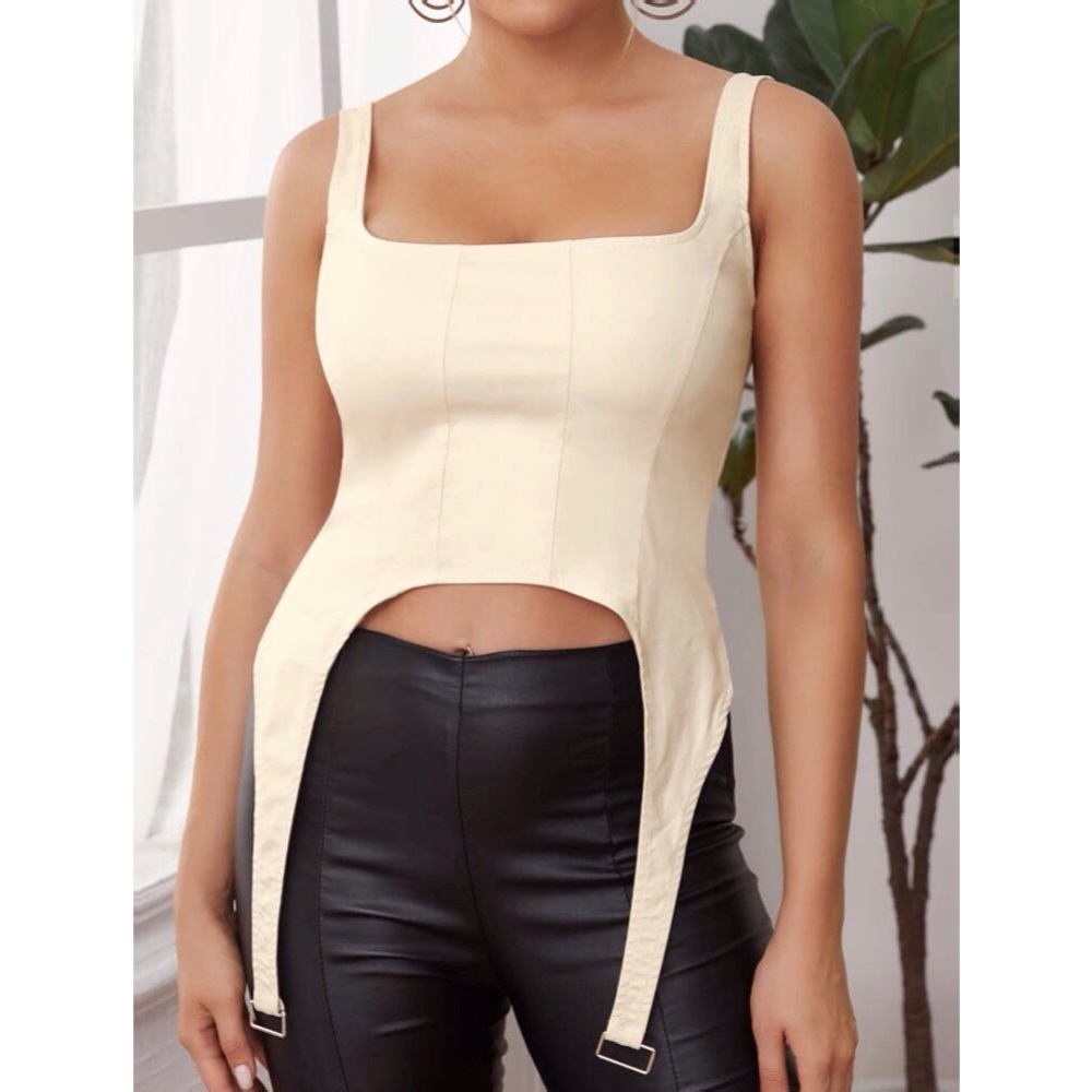 🔥 Asymmetrical Hem Zip Back Tank Top
